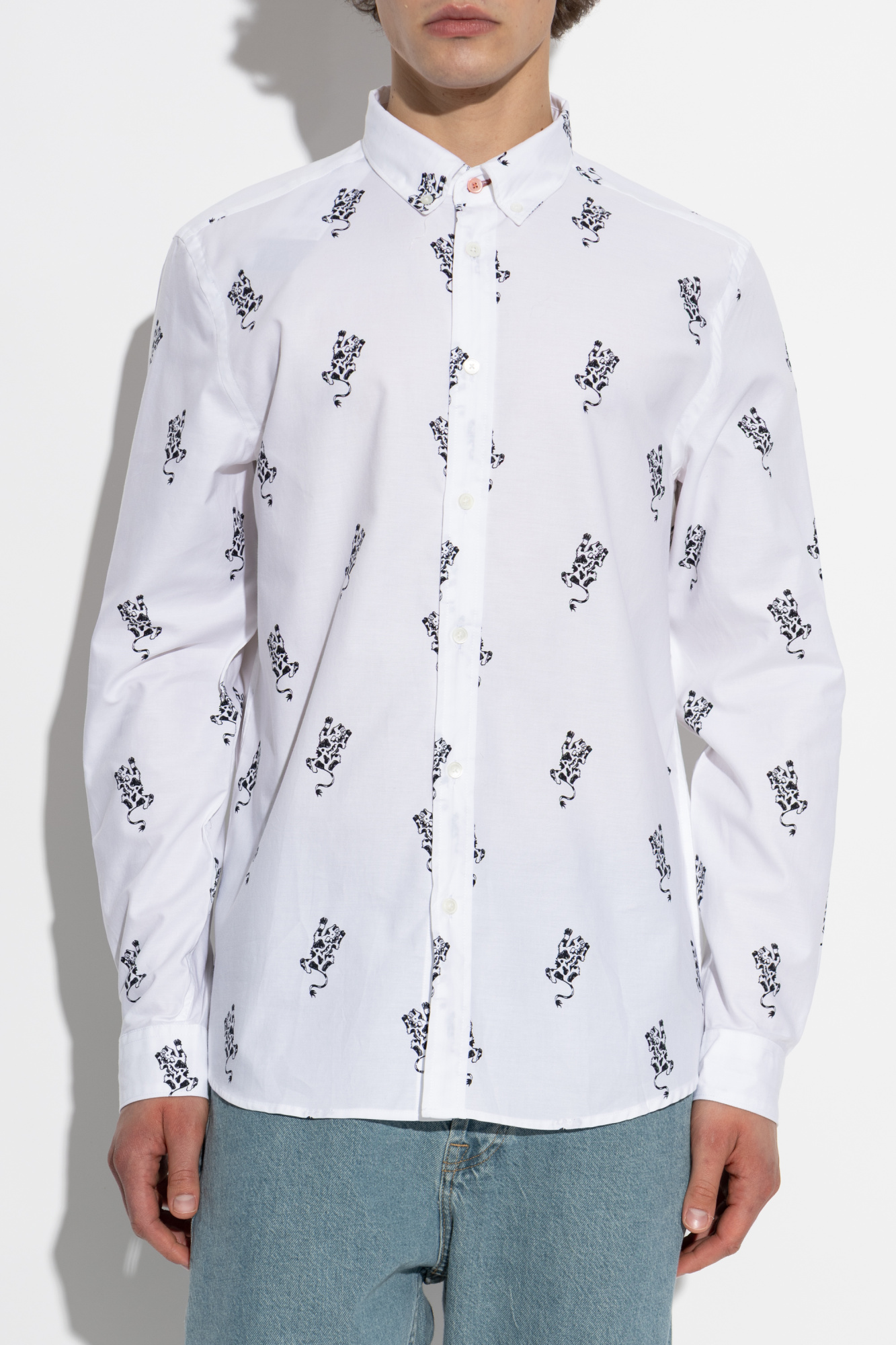 Trys様　Paul Smith Collection Angola100% White Shirt with animal motif PS Paul Smith - Vitkac AS